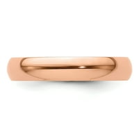 Carat u Karatsu 14K Rose Gold Wided Band Lagana polukružna veštačka prstena -7,5