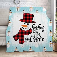Sretan božićni babe pokrivač - ispisana flanel boemska baca za stolicu, krevet, kauč, kauč