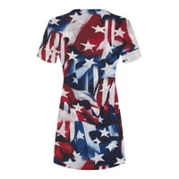Gaecuw USA haljine Boho haljine Američka zastava ljetna morska moda casual kratki rukav okrugli vrat