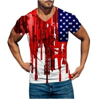 Muški američki dan nezavisnosti Vintage majica Dan neovisnosti Ispis Pulover Fitness Sport Majica V-izrez