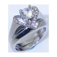 Tking modni delikatni ženski modni sterlijski srebrni bijeli safirni dijamantni prsten engagemen