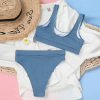 Set za žene se bikini čipkaste up bez leđa dve plažne haljine vruće trake printova kupaći kostimi Tankinis