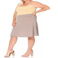 Ženska plus veličina čvrstog rastezljivog rastezljivog a-line midi suknje