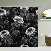 Moderni cvjetni tuš za tuširanje 3D Ispis kupaonice Vodootporna ukras poliesterska tkanina sa kukama