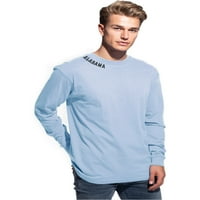 Daxton Premium Alabama Muškarci dugih rukava majica ultra mekani srednje težine pamuk, svijetlo plava