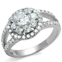 Luxe nakit dizajnira ženski prsten za dizajn od nehrđajućeg čelika sa kubičnim cirkonijom - veličine 10