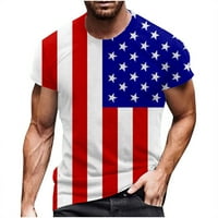 Clearice Muške košulje 4. srpnja Američki majica kratkih rukava Majice kratkih rukava Majice TEE Crvena