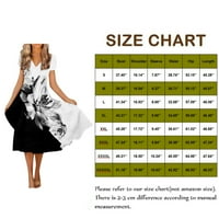 Clearsance Ljetne haljine za žene tiskane V-izrez A-LINE Srednji duljina haljina s kratkim rukavima