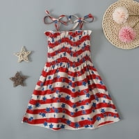 Sodopo 4. srpnja haljina ljetne dječje djevojke haljine za nezavisnost Dnevna zvijezda Stripe Stripe