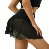 Thefound žene Seksi čista mreža mini suknja Visoko struk Skater suknja Vidi kroz rufffle Skirt suknje
