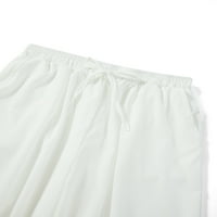 Muške labave harem hlače izvlačenje elastičnih struka Čvrsto boje Capri hlače vrećaste pantalone s džepovima,