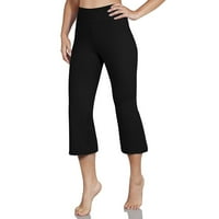 Wozhidaose Yoga hlače Pure boja Visoki struk Pokaži Sportska fitness yoga široke noge Capris hlače