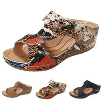 Akiihool sandale za žene casual ljetni ženski citrinski ella Flat Comfort Sandal- Poduprihvatljive prilagodljive pješačke sandale