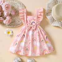 Djevojčica toddler haljina muha rukava s rukavima Print printhoss haljina odjeća slatke haljine za djevojku