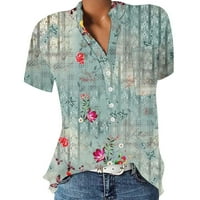 Ženska majica s kratkim rukavima do vrhova ljetnih cvjetnih ženskih poslovnih majica