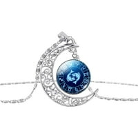 Heiheiup konstelacija Mjesec ogrlica vremena GEM Privjesak zvjezdani univerzum dijamantski ogrlice za žene