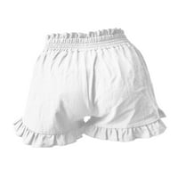 WRCNOTE Dame Elastični džepovi za struku Plaža Plaža Baggy Lounge Pajamas Shorts Solid Color Ruffles