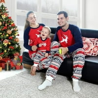 Podudaranje porodične pidžame postavlja Božić PJ-a sa jelenom dugim rukavima i hlačama Loungewear