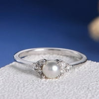 Modni nakit ženski biserni dijamantski prsten stilski prstenski prsten za angažman prsten