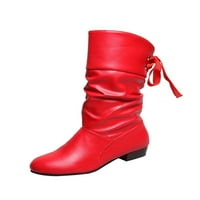 LUMENTO Zimska cipela za žensku malu petu Slouch Boot up up jahanje čizme modni rad lagani sredina teleta