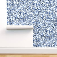 Peel & Stick pozadina 9ft 2ft - Indigo cvjetni print Klasični vintage stil plava bijela moderna vikendica
