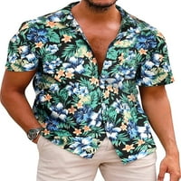 Ljeto Ljeto Ljeto Regularna Fit Holiday Majica Casual rever vrat Tops Classic cvjetna bluza za ispis