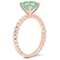 2.0ct okrugli rez zeleni simulirani dijamant 18k ruža Gold Gold Anniverment prsten veličine 6.25