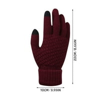 Žene Čvrsti ekran puni vunene prste toplo pletene zimske rukavice višebojne