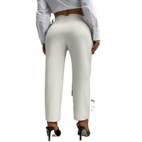 Ženske hlače Čvrste hlače sa visokim strukom Bež XS