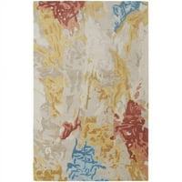 Homeroots Ft. Svory Yelloy & Plava vuna apstraktna ručna ručno izrađena ručno izravnava tepih za pravokutnik
