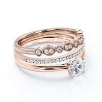 Spektakularno i ukrasno 2. Carat okrugli dijamantski prsten za moissanite zaručni prsten, vjenčani prsten,