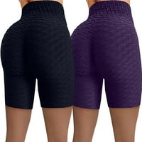 Joga hlače za žene Žene naborane visokog struka Trčanje fitness yoga hlače Bikerske kratke hlače