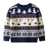 Toddler Božićni džemper Dječji dečko devojka Print Xmas Pulover dukserica Topla Crewneck zimska odjeća