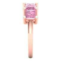 2. CT sjajna princeza simulirana ružičasta dijamant 18k ruža zlato veče energiju sz 4.25