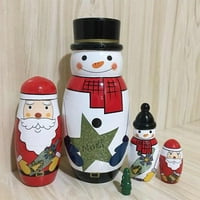Drvene ruske gniježđenje slaganje lutki Santa Claus ruske lutke za djecu Božićno rođendan Boyy poklon