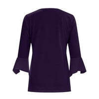 Lagani kardigan za žene Bell rukave, ženske košulje Elegantna retro bluza Outerwear Solid Color Dužina