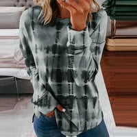 Majice za čišćenje za žene Trendy Tie Dye Gradient Ombre Print pulover vrhovi Ležerne prilike dugih