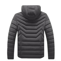 Lilgiuy Muška sportska jakna modna čvrsto puna zip i hladna odvojiva kapuljača topla jakna