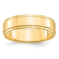 Čvrsti 14K žuti zlatni stan sa očuhom rubne obične klasične vjenčane prstene veličine 9.5