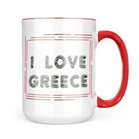 Neonblond I Love Grčka Soccer futbol loptice Poklon za ljubitelje čaja za kavu