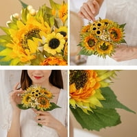 Umjetni suncokretovi Buket cvijet za uređenje doma vjenčani dekor mladenka Holding Cvijeće DIY vrtni