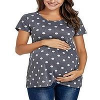 YouLoveit ženske materinske vrhove okrugli izrez Prednji plesovi Tunic TOP košulje za trudnice Tunt Torbe Tunike Plus veličina Bluza za materinstvo