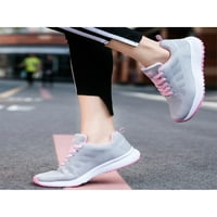 Žene udobne trenere okrugli nožni cipele za trčanje na otvorenom lagana tenisica za muškarce sivo ružičasto