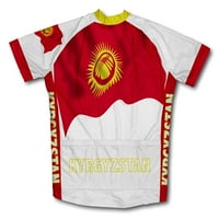 Kirgistan zastava s kratkim rukavima biciklistički dres za žene - veličina XL