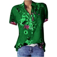 Dyfzdhu majica za žene plus veličine Žene ispis bluza džep džep Easy rukava TOP kratka ženska bluza