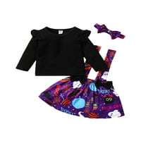 MA & Baby Baby Girls Halloween kostim odjeća Majica Pumpkin sukmenska suknja Postavite odjeću