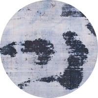 Ahgly Company u zatvorenom okrugle apstraktne plave orijentalne prostirke, 6 'okrugli