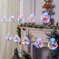 String božićne bale, LED zavjesa Santa Claus Snjegović Želeći ukras za odmor prozora