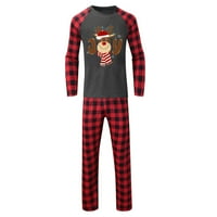 JTCKARPU Uklapanje božićne porodice Pajamas Podudarni setovi Print Muške pidžame Velvet božićne pidžame
