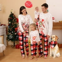Porodični pidžami Baby Boys Girls Ženske mame Božićni jeleni ishrani Printi za podudaranje dugih rukava